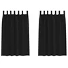 Image de vidaXL Rideaux occultants avec Anneaux 2 pcs Noir 175 x 140 cm, Rideaux Modernes pour Le Salon, occultants, draps légers, en Polyester, pour Plus d'intimité