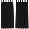 Image de vidaXL Rideaux occultants avec Anneaux 2 pcs Noir 245 x 140 cm, Rideaux Modernes pour Le Salon, occultants, draps légers, en Polyester, pour Plus d'intimité