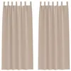 Image de vidaXL Rideaux occultants avec Anneaux 2 pcs Taupe 245 x 140 cm, Rideaux Modernes pour Le Salon, occultants, draps légers, en Polyester, pour Plus d'intimité
