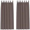 Image de vidaXL Rideaux occultants avec Anneaux 2 pcs Marron foncé 245 x 140 cm, Rideaux Modernes pour Le Salon, occultants, draps légers, en Polyester, pour Plus d'intimité