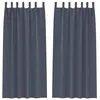 Image de vidaXL Rideaux occultants avec Anneaux 2 pcs Anthracite 225 x 140 cm, Rideaux de Salon, Rideaux occultants Modernes, traitant la lumière, Options manuelles pour Plus d'intimité