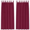 Image de vidaXL Rideaux occultants avec Anneaux 2 pcs Bordeaux 225 x 140 cm, Rideaux de Salon, Rideaux occultants Modernes, traitant la lumière, Options manuelles pour Plus d'intimité