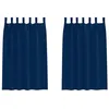Image de vidaXL Rideaux occultants avec Anneaux 2 pcs Bleu foncé 175 x 140 cm, Rideaux Modernes pour Le Salon, occultants, draps légers, en Polyester, pour Plus d'intimité