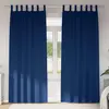 Image de vidaXL Rideaux occultants avec anneaux 2 pcs Bleu foncé 245 x 140 cm