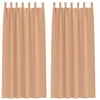 Image de vidaXL Rideaux occultants avec Anneaux 2 pcs Marron Clair 260 x 140 cm, Rideaux Modernes pour Le Salon, occultants, draps légers, en Polyester, pour Plus d'intimité