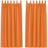 Image de vidaXL Rideaux occultants avec Anneaux 2 pcs Orange Vif 260 x 140 cm, Rideaux Modernes pour Le Salon, occultants, draps légers, en Polyester, pour Plus d'intimité