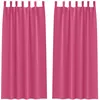 Image de vidaXL Rideaux occultants avec Anneaux 2 pcs Rose Vif 245 x 140 cm, Rideaux Modernes pour Le Salon, occultants, draps légers, en Polyester, pour Plus d'intimité