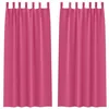 Image de vidaXL Rideaux occultants avec Anneaux 2 pcs Rose Vif 260 x 140 cm, Rideaux Modernes pour Le Salon, occultants, draps légers, en Polyester, pour Plus d'intimité