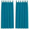 Image de vidaXL Rideaux occultants avec Anneaux 2 pcs Turquoise 245 x 140 cm, Rideaux Modernes pour Le Salon, occultants, draps légers, en Polyester, pour Plus d'intimité