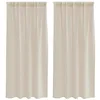 Image de vidaXL Rideau en Voile 2 pcs Couleur Sable 175 x 140 cm Polyester, Rideaux de Salon, Voilage Moderne, léger Habillage de fenêtre, Durable et élégant pour Votre Maison