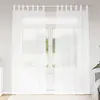Image de vidaXL Rideau en Voile 2 pcs Blanc 225 x 140 cm Polyester