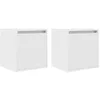 Image de vidaXL Tables de Chevet murales 2 pcs Blanc 38x34x40 cm, Table de Chevet, Armoire de lit, Table d'appoint de Chambre, Table de Nuit, Table de lit