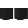 Image de vidaXL Tables de Chevet murales 2 pcs Noir 38x34x40 cm, Table de Chevet, Armoire de lit, Table d'appoint de Chambre, Table de Nuit, Table de lit