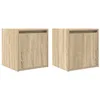 Image de vidaXL Tables de Chevet murales 2 pcs chêne Sonoma 38x34x40 cm, Table de Chevet, Armoire de lit, Table d'appoint de Chambre, Table de Nuit