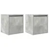 Image de vidaXL Tables de Chevet murales 2 pcs Gris béton 38x34x40 cm, Table de Chevet, Armoire de lit, Table d'appoint de Chambre, Table de Nuit, Table de lit