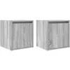 Image de vidaXL Tables de Chevet murales 2 pcs Sonoma Gris 38x34x40 cm, Table de Chevet, Armoire de lit, Table d'appoint de Chambre, Table de Nuit