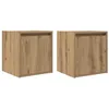 Image de vidaXL Tables de Chevet murales 2 pcs chêne Artisanal 38x34x40 cm, Table de Chevet, Armoire de lit, Table d'appoint de Chambre, Table de Nuit