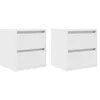 Image de vidaXL Tables de Chevet murales 2 pcs Blanc 38x34x40 cm, Table de Chevet, Armoire de lit, Table d'appoint de Chambre, Table de Nuit, Table de lit