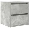 Image de vidaXL Table de Chevet Murale Gris béton 38x34x40 cm, Table de Chevet, Armoire de lit, Table d'appoint de Chambre, Table de Nuit, Table de lit