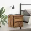 Image de vidaXL Table de chevet murale vieux bois 38x34x40 cm