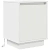 Image de vidaXL Table de Chevet avec lumières LED Blanc 38x34x50 cm, Table d'appoint, Armoire de lit, Table d'appoint pour Chambre à Coucher, Table de Nuit