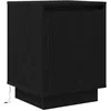Image de vidaXL Table de Chevet avec lumières LED Noir 38x34x50 cm, Table d'appoint, Armoire de lit, Table d'appoint pour Chambre à Coucher, Table de Nuit