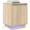 Image de vidaXL Table de chevet avec lumières LED chêne sonoma 38x34x50 cm