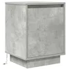 Image de vidaXL Table de Chevet avec lumières LED Gris béton 38x34x50 cm, Table d'appoint, Armoire de lit, Table d'appoint pour Chambre à Coucher