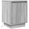 Image de vidaXL Table de Chevet avec lumières LED Sonoma Gris 38x34x50 cm, Table d'appoint, Armoire de lit, Table d'appoint pour Chambre à Coucher