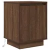 Image de vidaXL Table de Chevet avec lumières LED chêne Marron 38x34x50 cm, Table d'appoint, Armoire de lit, Table d'appoint pour Chambre à Coucher