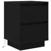 Image de vidaXL Table de Chevet avec lumières LED Noir 38x34x50 cm, Table de Nuit, Table de lit, Table d'appoint, Armoire de lit, Table d'appoint de Chambre