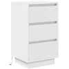 Image de vidaXL Table de Chevet avec lumières LED Blanc 38x34x65 cm, Table de Nuit, Table de lit, Table d'appoint, Armoire de lit, Table d'appoint de Chambre