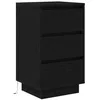 Image de vidaXL Table de Chevet avec lumières LED Noir 38x34x65 cm, Table de Nuit, Table de lit, Table d'appoint, Armoire de lit, Table d'appoint de Chambre
