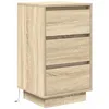 Image de vidaXL Table de Chevet avec lumières LED chêne Sonoma 38x34x65 cm, Table de Nuit, Table de lit, Table d'appoint, Armoire de lit