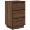 Image de vidaXL Table de Chevet avec lumières LED chêne Marron 38x34x65 cm, Table de Nuit, Table de lit, Table d'appoint, Armoire de lit