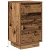 Image de vidaXL Table de Chevet avec lumières LED Vieux Bois 38x34x65 cm, Table de Nuit, Table de lit, Table d'appoint, Armoire de lit