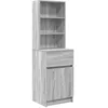 Image de vidaXL Table de Chevet Sonoma Gris 39x35x125 cm Bois d’ingénierie, Table de Nuit, Table de lit, Table d'appoint, Armoire de lit
