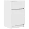 Image de vidaXL Table de Chevet Blanc 39x35x65 cm Bois d’ingénierie, Meuble de Chevet, Table d'appoint, Armoire de lit, Armoire de Chevet, Table de Nuit