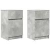 Image de vidaXL Tables de Chevet 2 pcs Gris béton 39x35x65 cm Bois ingénierie, Meuble de Chevet, Table d'appoint, Armoire de lit, Armoire de Chevet