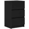 Image de vidaXL Table de Chevet avec 3 tiroirs Noir 39x35x65 cm, Table d'appoint, Armoire de lit, Table d'appoint pour la Chambre, Table de Nuit, Table de lit