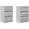 Image de vidaXL Tables de Chevet avec 3 tiroirs 2 pcs Sonoma Gris 39x35x65 cm, Table d'appoint, Armoire de lit, Table d'appoint pour la Chambre, Table de Nuit