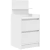 Image de vidaXL Table de Chevet avec 2 tiroirs Blanc 38x34x80 cm, Meuble de Chevet, Table d'appoint, Armoire de lit, Armoire de Chevet, Table de Nuit