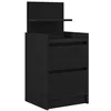 Image de vidaXL Table de Chevet avec 2 tiroirs Noir 38x34x80 cm, Meuble de Chevet, Table d'appoint, Armoire de lit, Armoire de Chevet, Table de Nuit