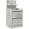 Image de vidaXL Table de Chevet avec 2 tiroirs Gris béton 38x34x80 cm, Meuble de Chevet, Table d'appoint, Armoire de lit, Armoire de Chevet, Table de Nuit