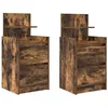 Image de vidaXL Tables de Chevet avec 2 tiroirs 2 pcs chêne fumé 38x34x80 cm, Meuble de Chevet, Table d'appoint, Armoire de lit, Armoire de Chevet
