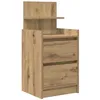 Image de vidaXL Table de Chevet avec 2 tiroirs chêne Artisanal 38x34x80 cm, Meuble de Chevet, Table d'appoint, Armoire de lit, Armoire de Chevet, Table de Nuit