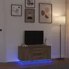 Image de vidaXL Meuble TV avec éclairages LED chêne artisanal 100x41x50 cm