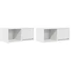 Image de vidaXL Meubles TV 2 pcs Blanc 60x31x25,5 cm Bois d'ingénierie, Banc TV, Meuble HiFi, Centre de Divertissement, Buffet TV, Meuble multimédia