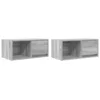 Image de vidaXL Meubles TV 2 pcs Sonoma Gris 60x31x25,5 cm Bois d'ingénierie, Banc TV, Meuble HiFi, Centre de Divertissement, Buffet TV, Meuble multimédia