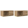 Image de vidaXL Meubles TV 2 pcs chêne Artisanal 60x31x25,5cm Bois d'ingénierie, Banc TV, Meuble HiFi, Centre de Divertissement, Buffet TV, Meuble multimédia